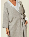 Double-sided wool blend jacket coat (Grey)