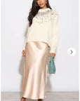 Multi color disco Sequin embellished design Soft knit jumper in cream