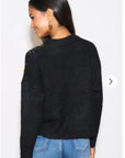 Multi color disco Sequin embellished design Soft knit jumper in Black