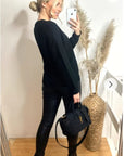 Plain Black V-design feature Jumper