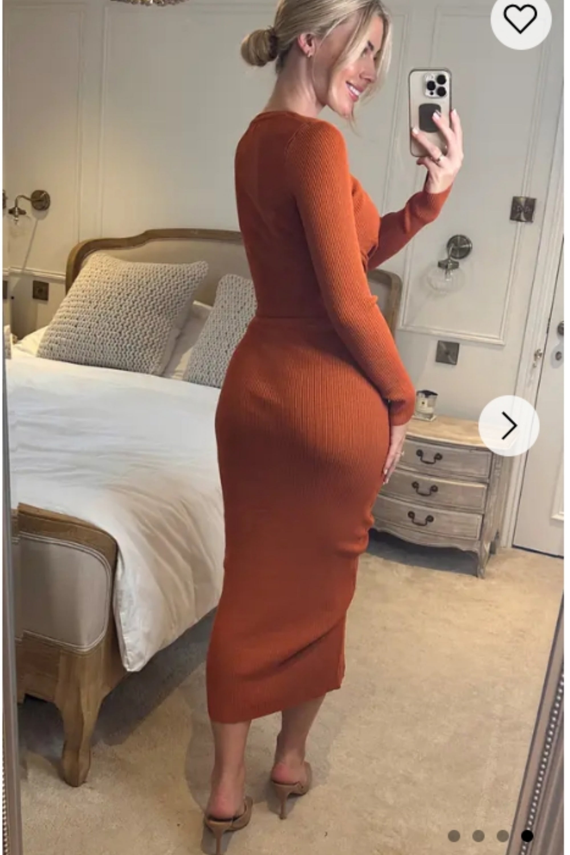 Long Sleeve Knit crop top with side lace up midi skirt co-ords in brown