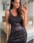 Trendy animal leopard print bodycon party dress