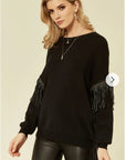 Leather Tassel Jumper