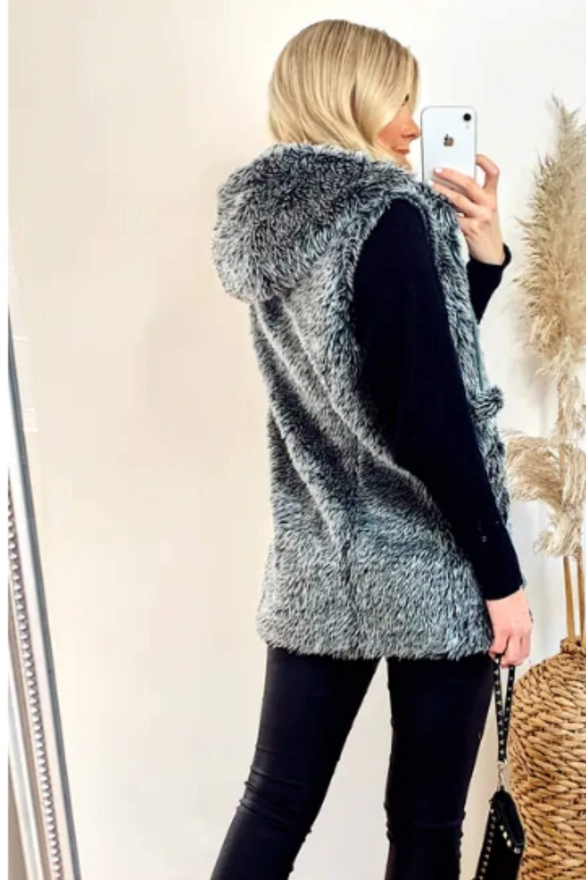 Faux Fur Oversize Hoody Coat