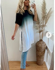 Tie dye Cotton Long top (Black)