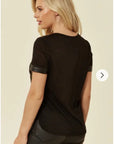 Gold Print T-shirt with Pocket (BLACK)