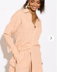 Cotton blend Duben shirt and shorts in relaxed fit co-ords Suits in Orange