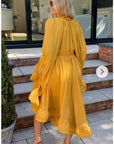 Ruffle Hem and Sleeves Oversized dress in Yellow