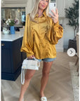 Oversized Sleeves Shirt in Yellow colour