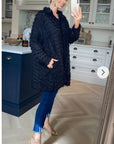 Black color Oversized shirt dress in multi tassel stripe design fabric