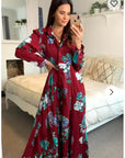 Floral print shirt dress