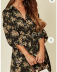 Multi Floral Printed overisze Shirt Dress