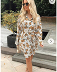 Multi Floral Printed overisze Shirt Dress