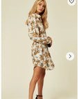 Multi Floral Printed overisze Shirt Dress