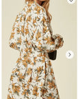 Multi Floral Printed overisze Shirt Dress
