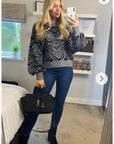 Soft knit Zebra print Jumper in grey