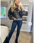 Soft knit Zebra print Jumper in grey