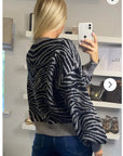 Soft knit Zebra print Jumper in grey