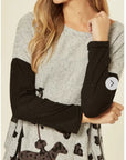Walking doggy print oversized jumper top