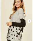 Walking doggy print oversized jumper top