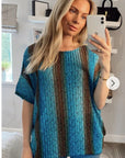 Multi color Stripe printed Top (Blue)