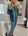 Multi color Stripe printed Top (Blue)
