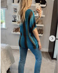 Multi color Stripe printed Top (Blue)