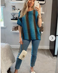Multi color Stripe printed Top (Blue)