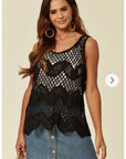 Floral PatternCrochet Vest Top
