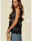 Floral PatternCrochet Vest Top