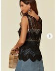 Floral PatternCrochet Vest Top