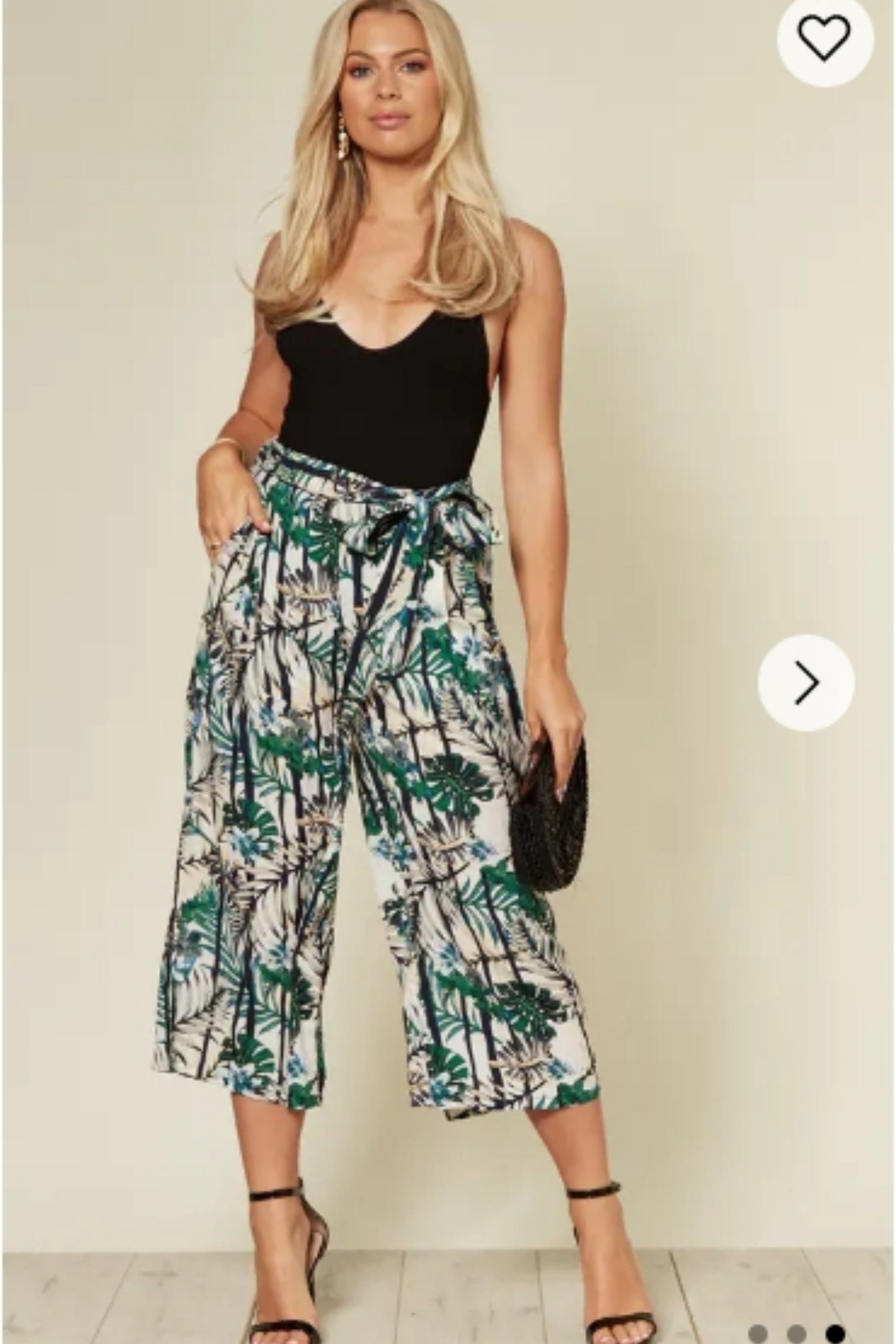 Floral Print Wide-leg Trousers
