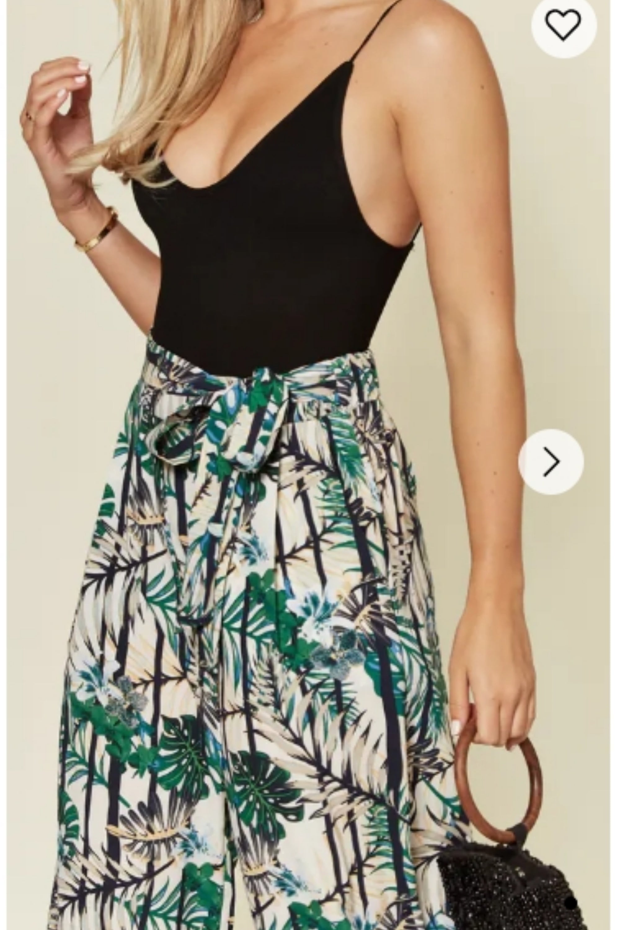 Floral Print Wide-leg Trousers