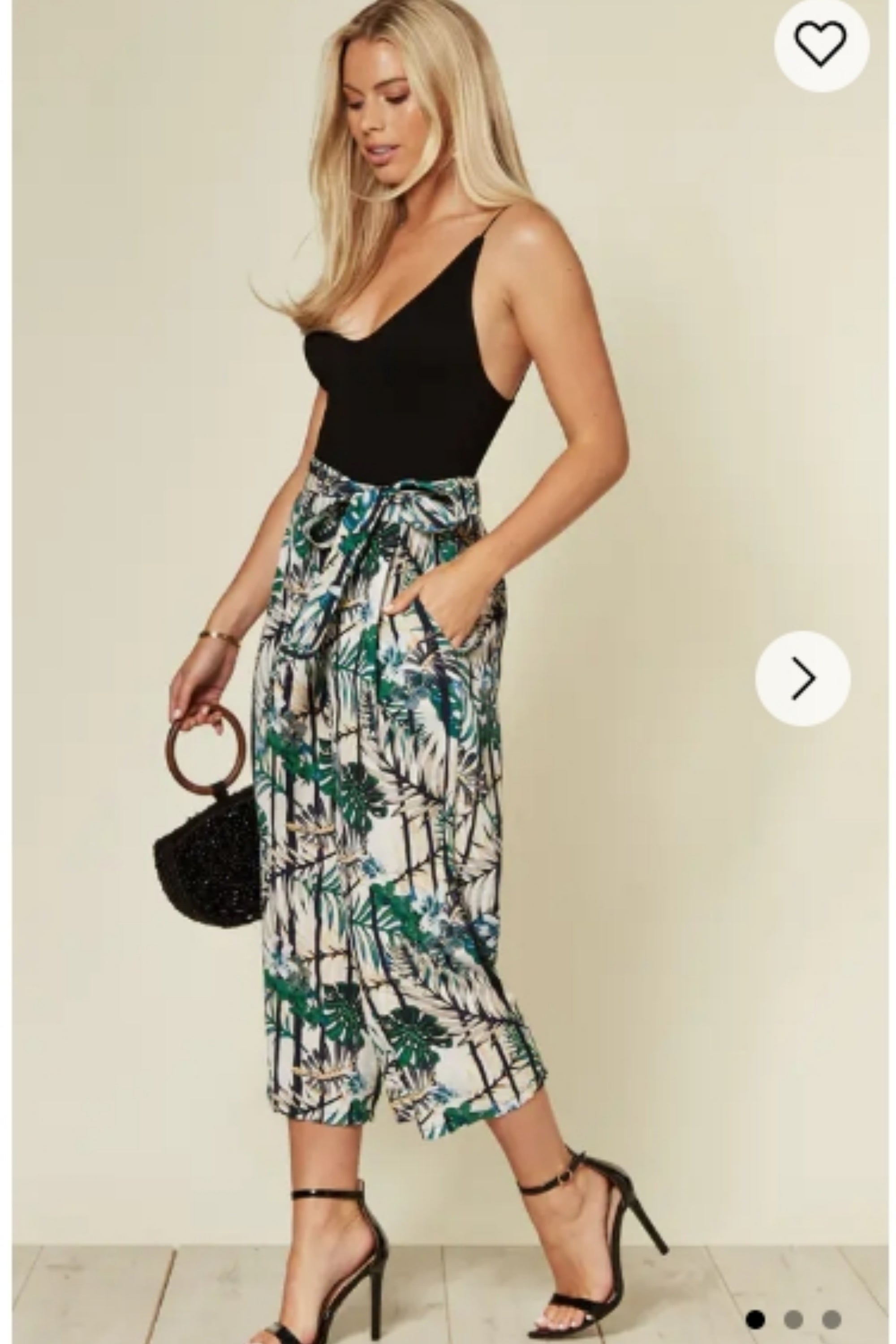 Floral Print Wide-leg Trousers