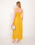 Strappy Chiffon Maxi Dress with Sequin waist (Yellow)