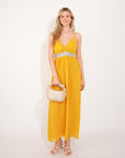 Strappy Chiffon Maxi Dress with Sequin waist (Yellow)