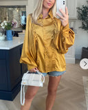 Oversized Sleeves Shirt in Yellow colour