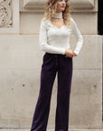 Velour Jogging Pants in Purple