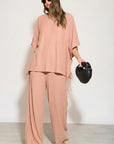 Oversized comfort stretch-jersey top and Relaxed-fit trousers in Black