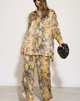 Silky Long Sleeve Shirt and trousers suits