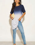 Tie dye Cotton Long Top (Blue)