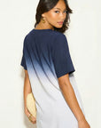 Tie dye Cotton Long Top (Blue)