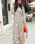 Floral print shirt dress