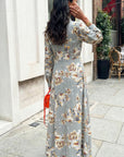 Floral print shirt dress