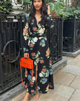 Floral print shirt dress