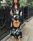 Floral print shirt dress