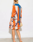 Equestrian Chain Print Shirt Dress