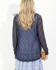 Relax Holiday fine knitted cardigan (Navy)