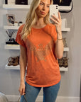 Gold Eagle embellished T-shirt  (Orange)