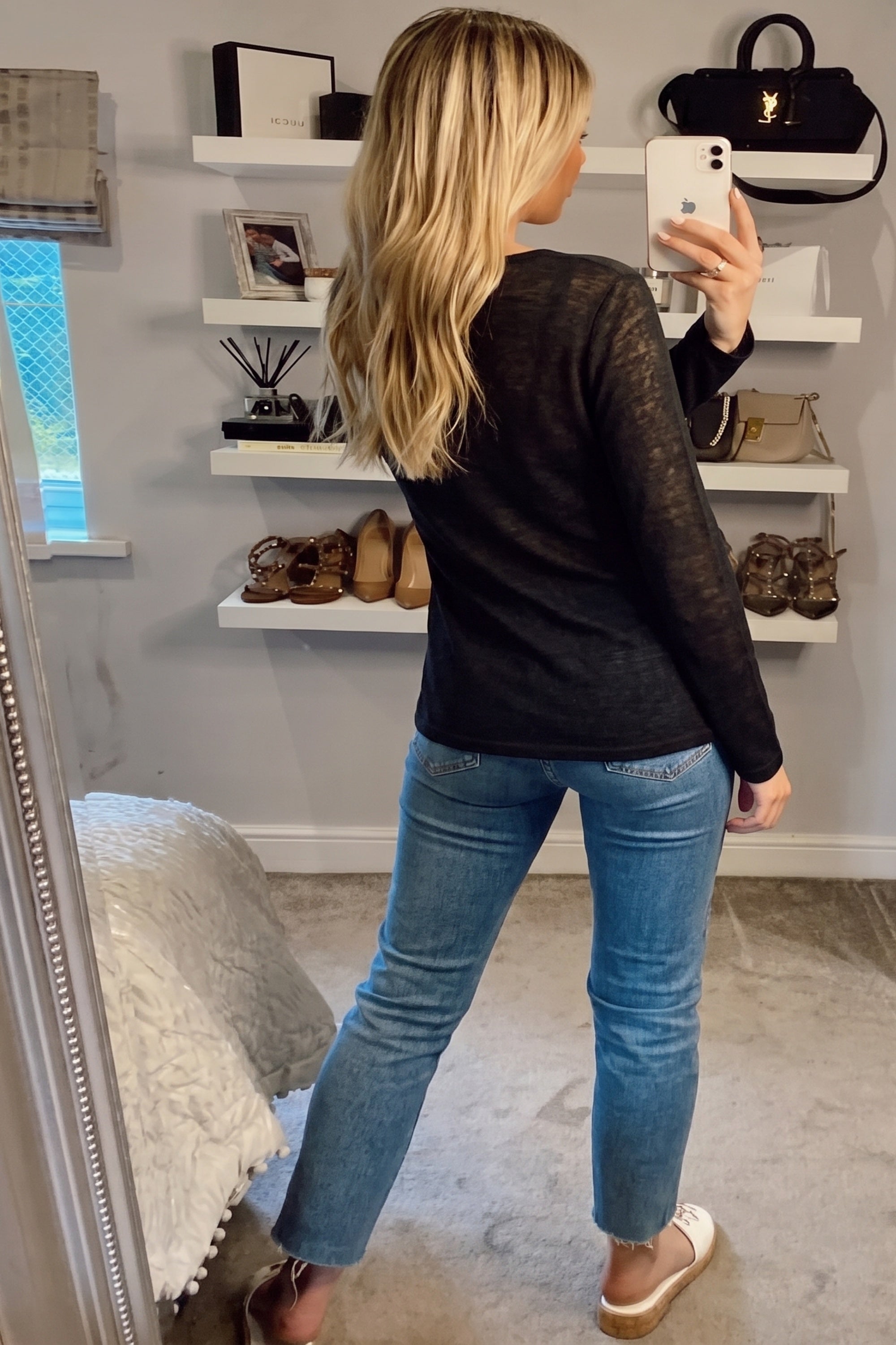 Diamanté Embellished Long Sleeve Top